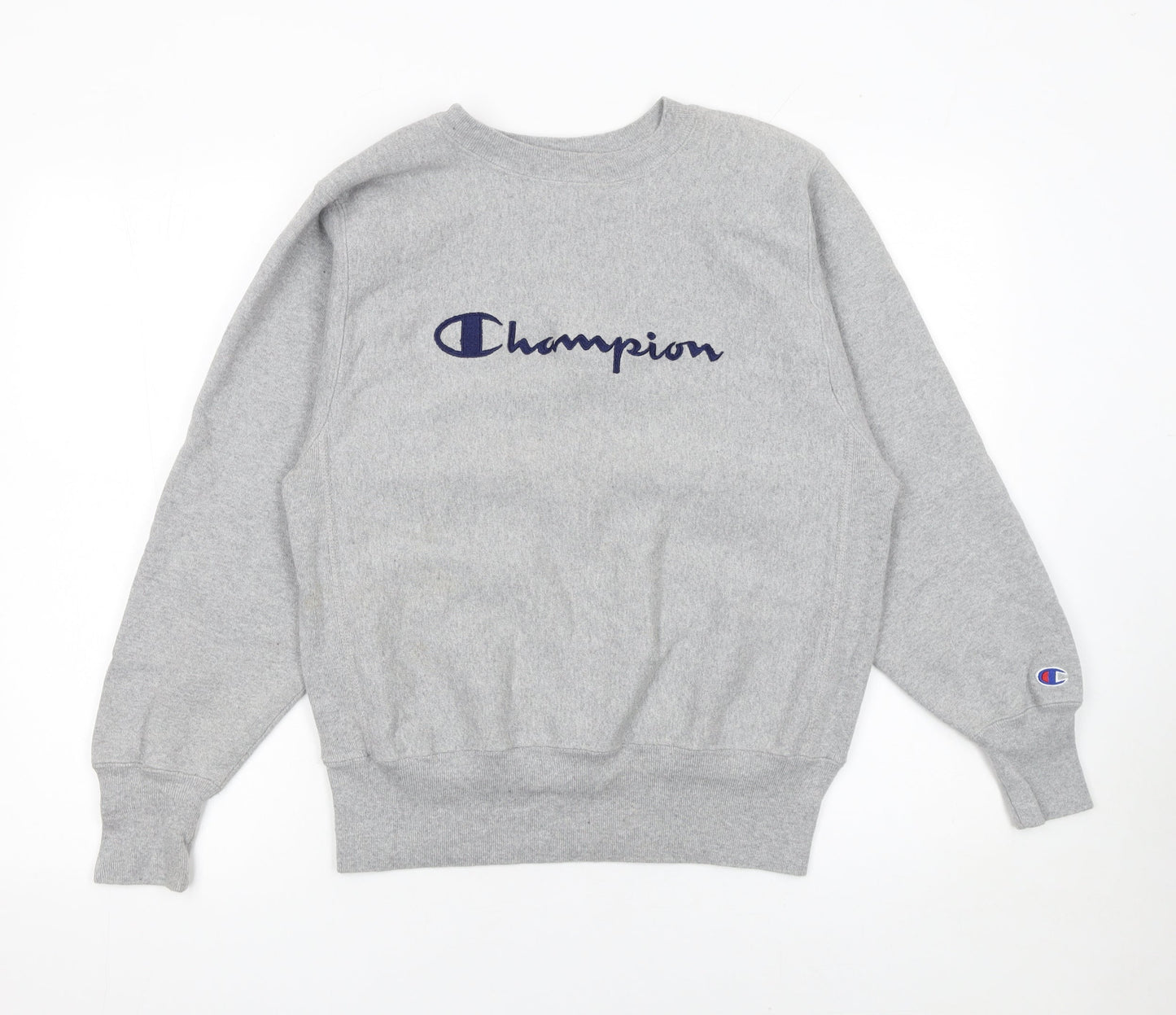Champion Womens Grey Reverse Weave Sweatshirt Medium Cotton Blend