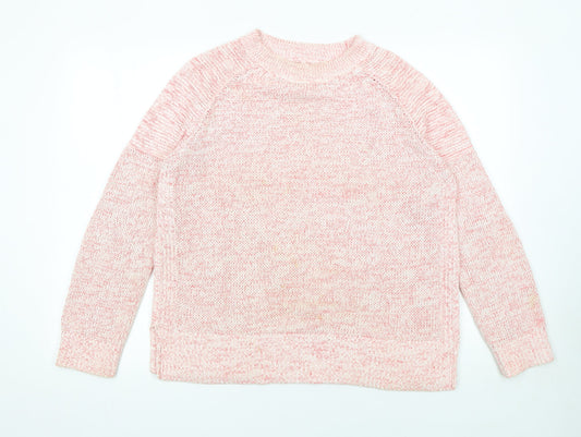Barbour Women's Pink Cotton Chunky Knit Jumper UK 14