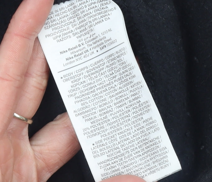 Nike Womens Black Fleece Jogger Sweatpants M Elastic Waist Pockets