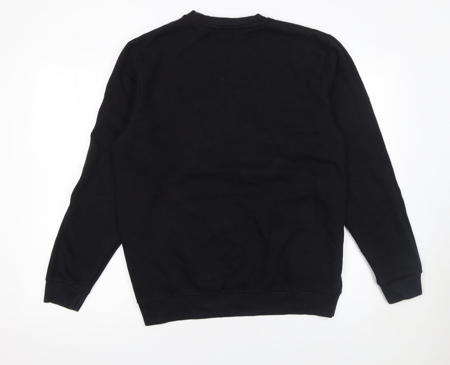 boohooMAN Men’s Black Embroidered Logo Pullover Sweatshirt Size L