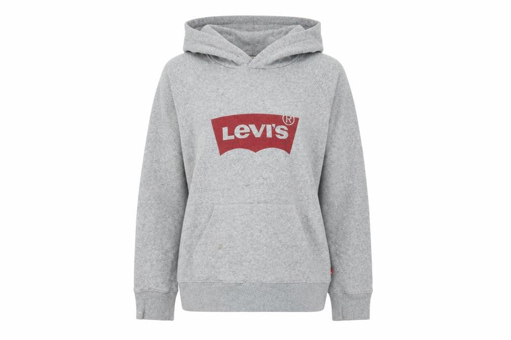 Womens UK S Regular Levi's Grey Pullover Hoodie