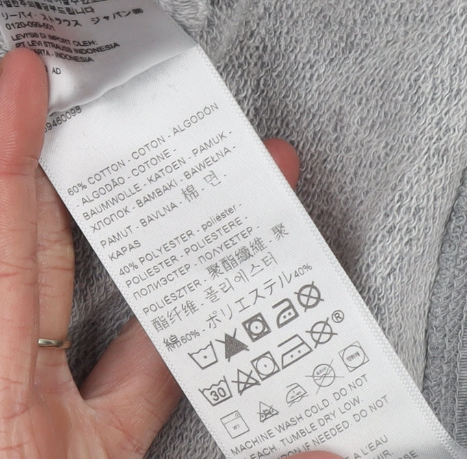 Womens UK S Regular Levi's Grey Pullover Hoodie
