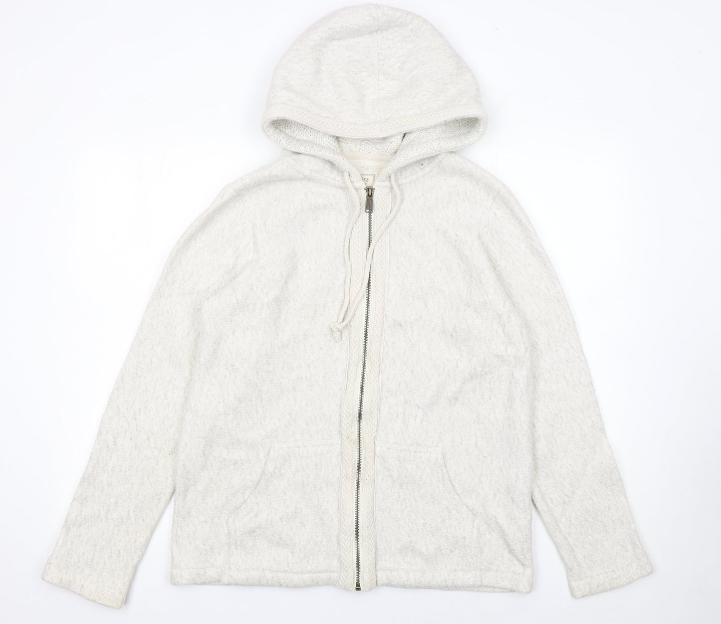 Womens UK 10 Regular Fat Face Ivory Full Zip Tight-Knit