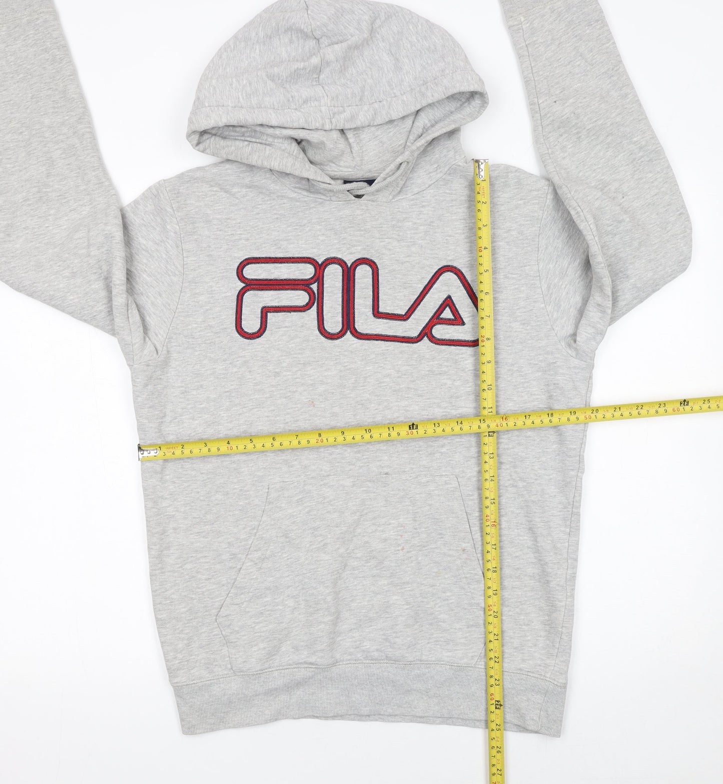 Mens UK S Regular FILA Grey Pullover Hoodie