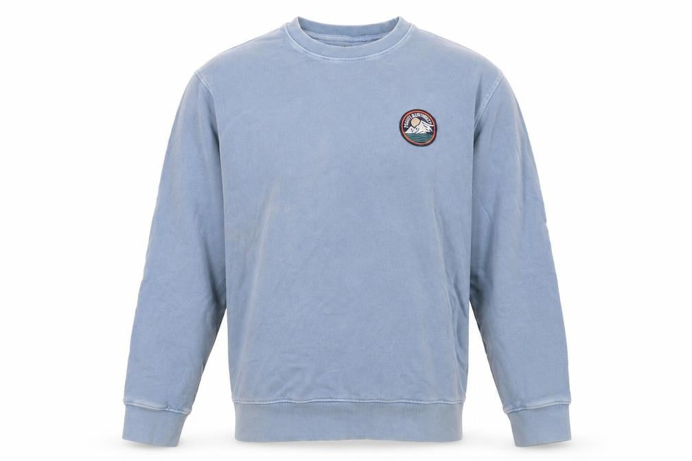 Marks and Spencer Men's Blue Embroidered Crew Neck Sweatshirt M