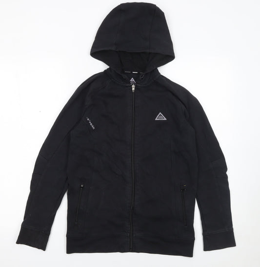 -9° PEAK Boys Black Full Zip Hoodie 12-13 Years Outdoor Fleece