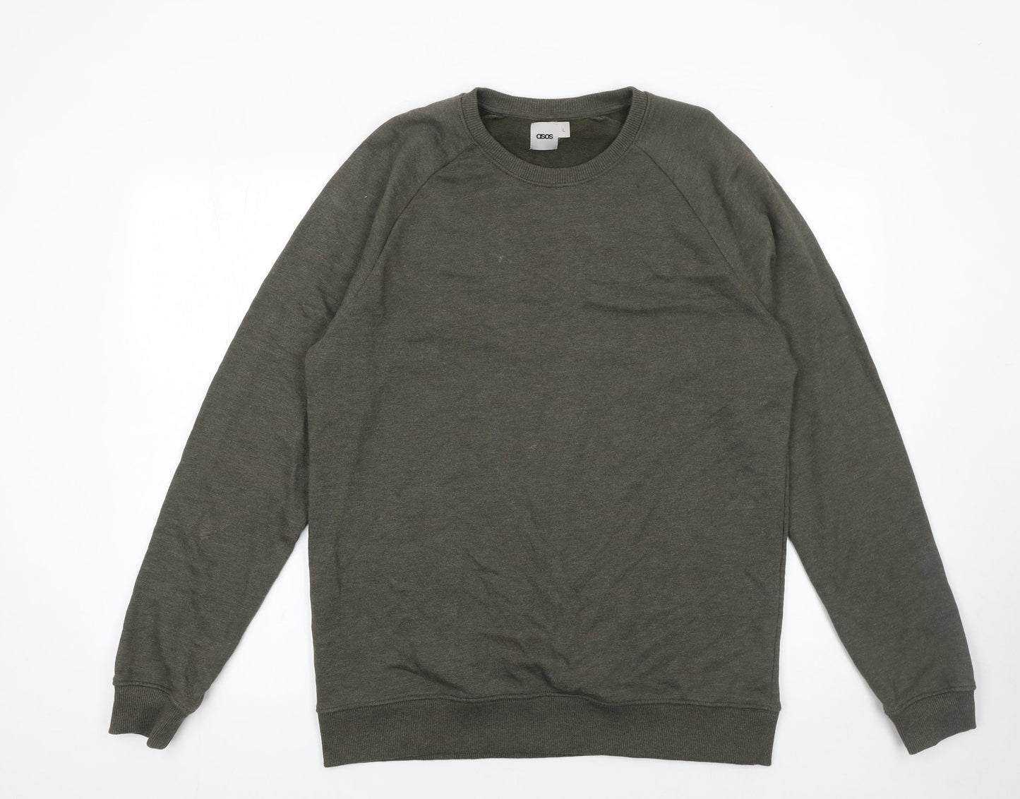ASOS Men’s Green Crew Neck Pullover Sweatshirt L Regular Fit