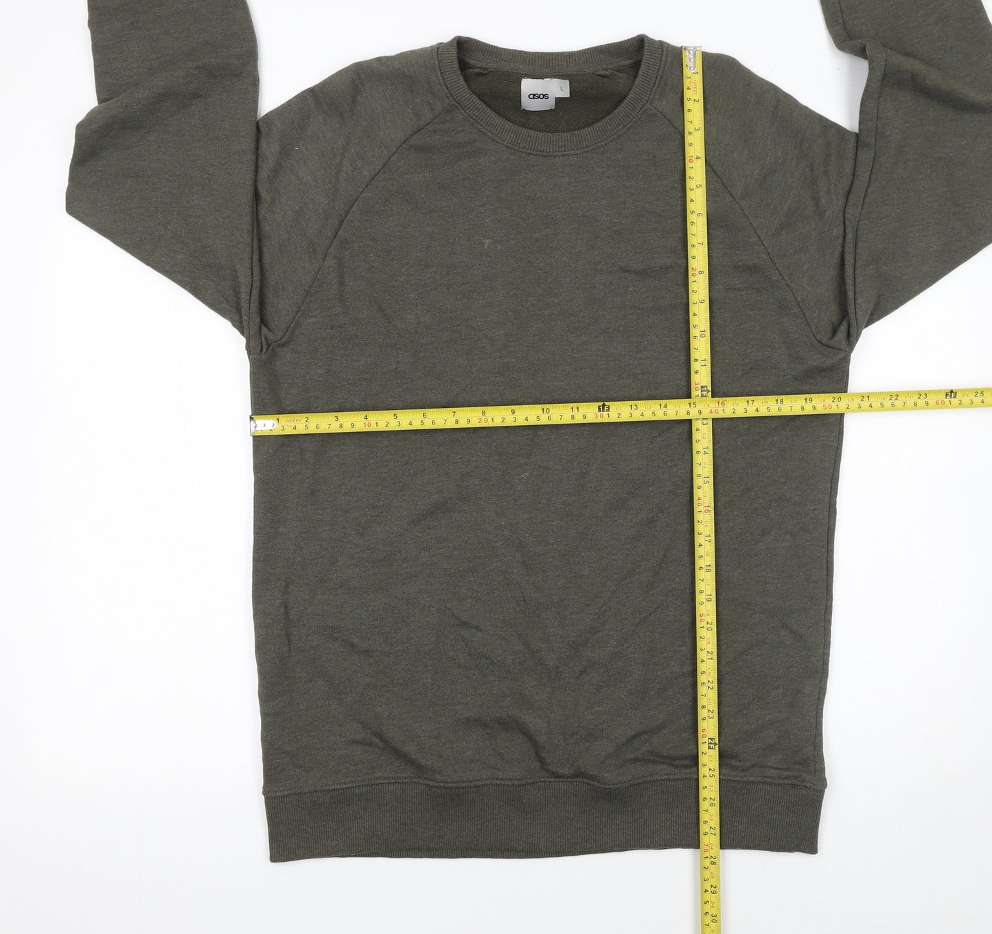 ASOS Men’s Green Crew Neck Pullover Sweatshirt L Regular Fit