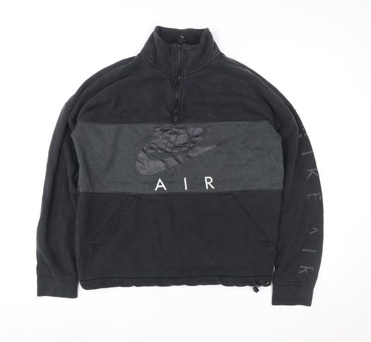 Nike Air Men's Black L Fleece 1/4 Zip Pullover Sweatshirt