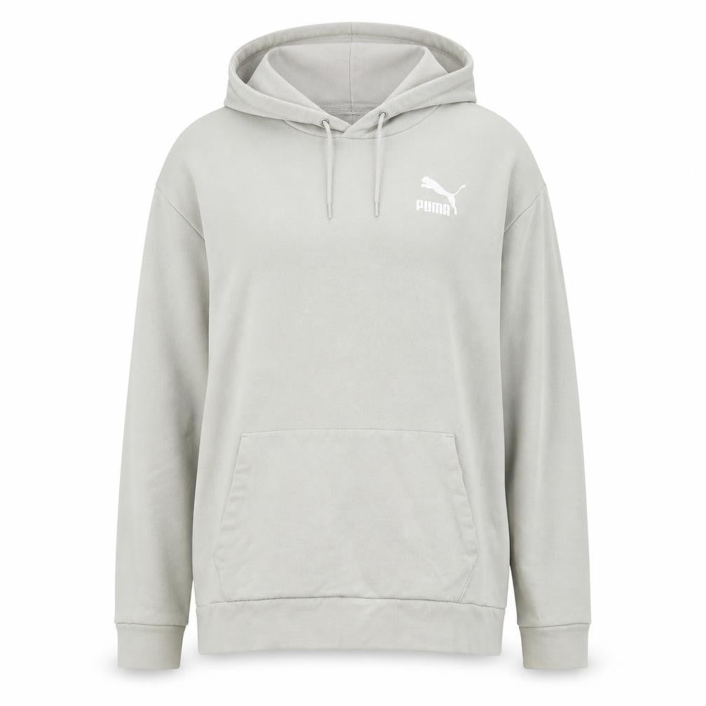 Front view of Puma Women’s Grey Hooded Pullover Sweatshirt, size L