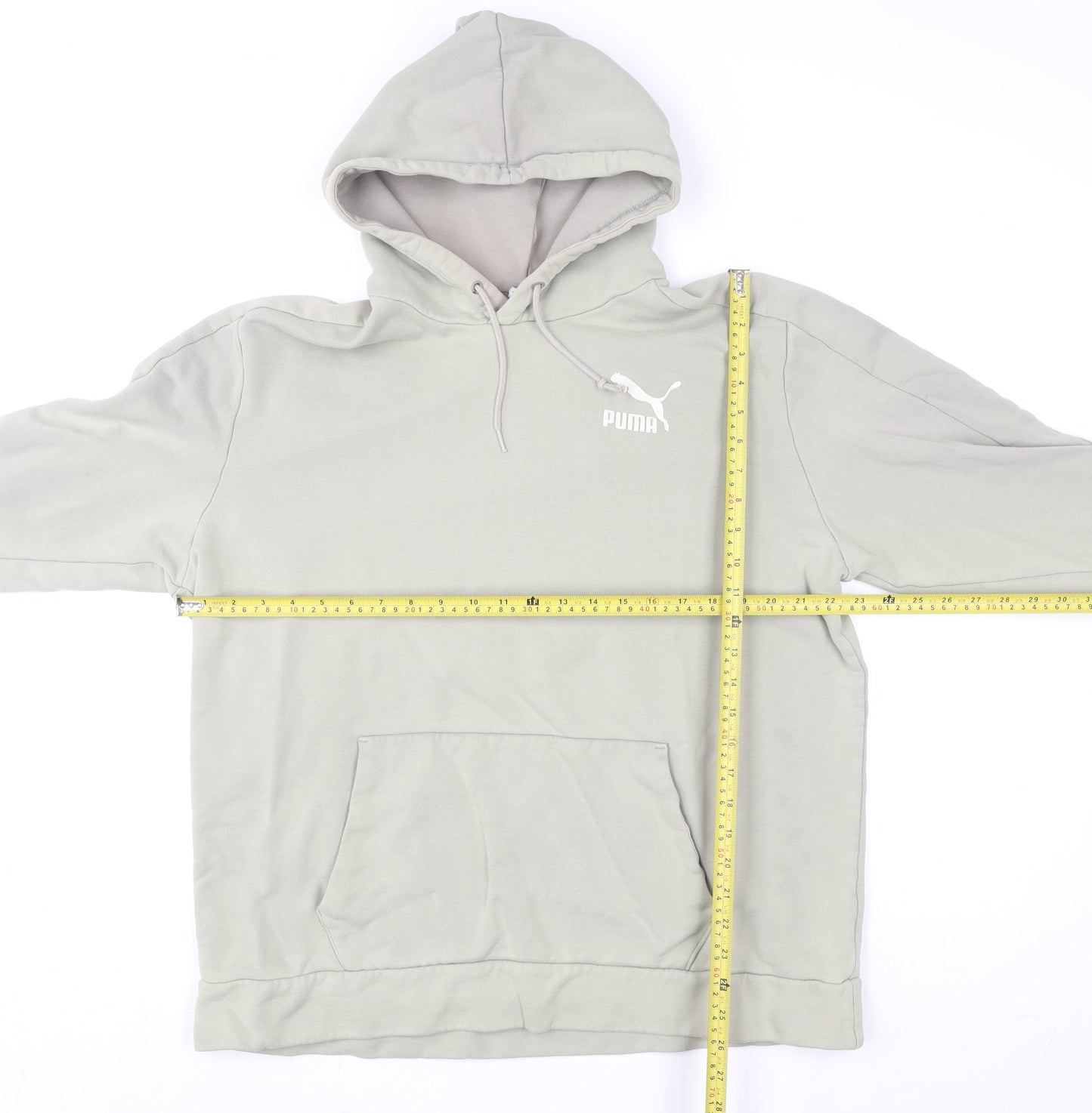 Womens UK L Regular PUMA Grey Pullover Hoodie