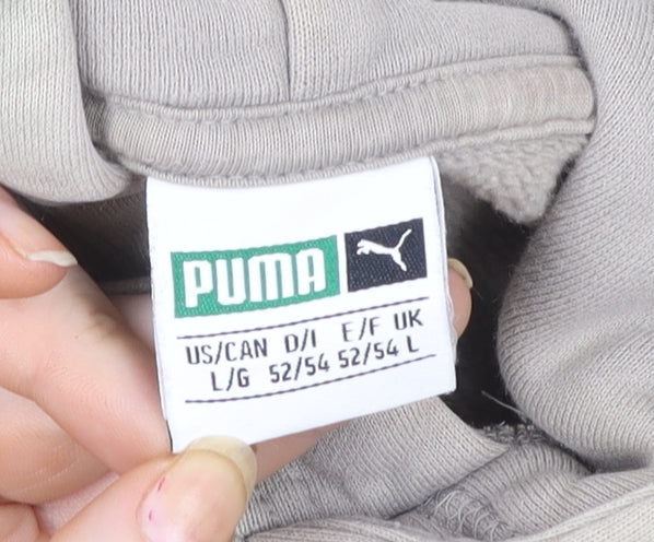 Womens UK L Regular PUMA Grey Pullover Hoodie