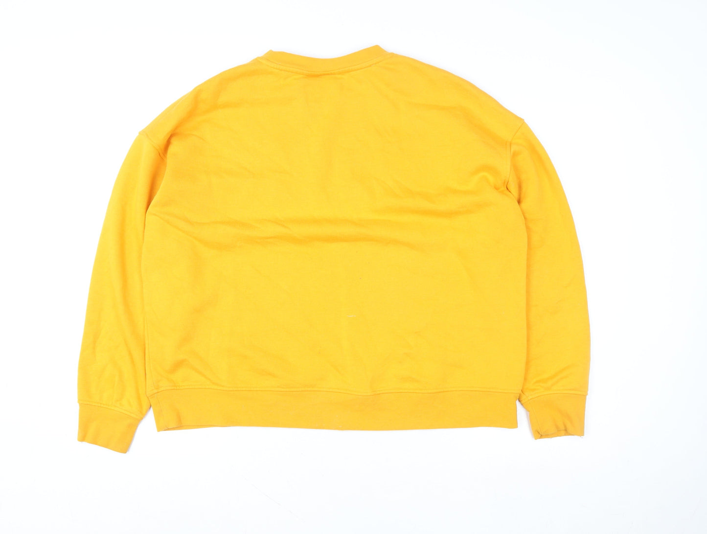 Disney Women Yellow Mickey & Co Sweatshirt Size L Cotton Fleece