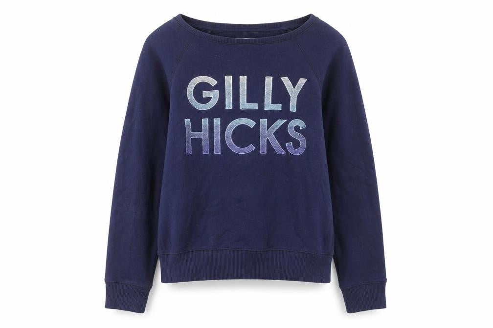 Gilly Hicks by Hollister Women's Navy Pullover Sweatshirt XS Raglan Fit