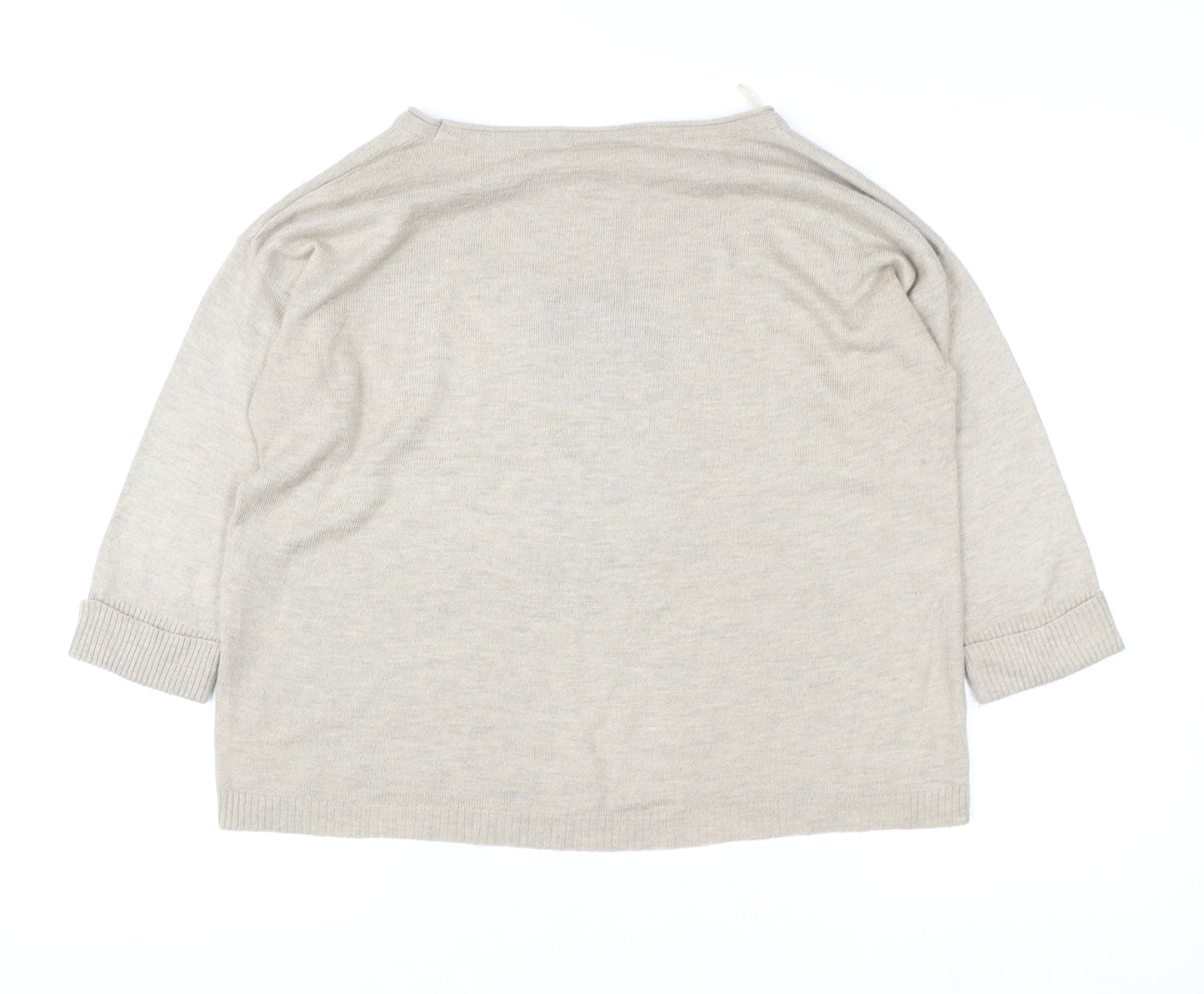 Wallis Womens Beige Owl Pullover Sweater Size S UK 10 Acrylic Wool Blend