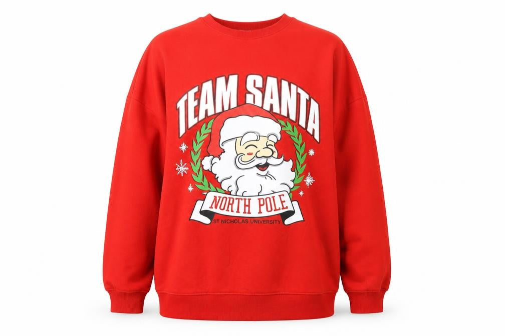 F&F Women’s Red Christmas Santa Graphic Sweatshirt XL