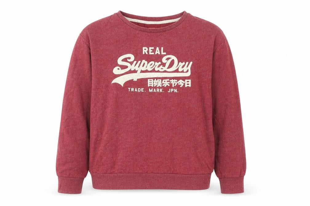 Womens UK S Regular Superdry Red Pullover Sweatshirt
