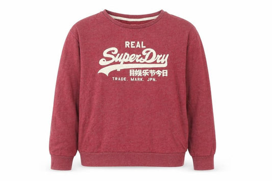 Womens UK S Regular Superdry Red Pullover Sweatshirt