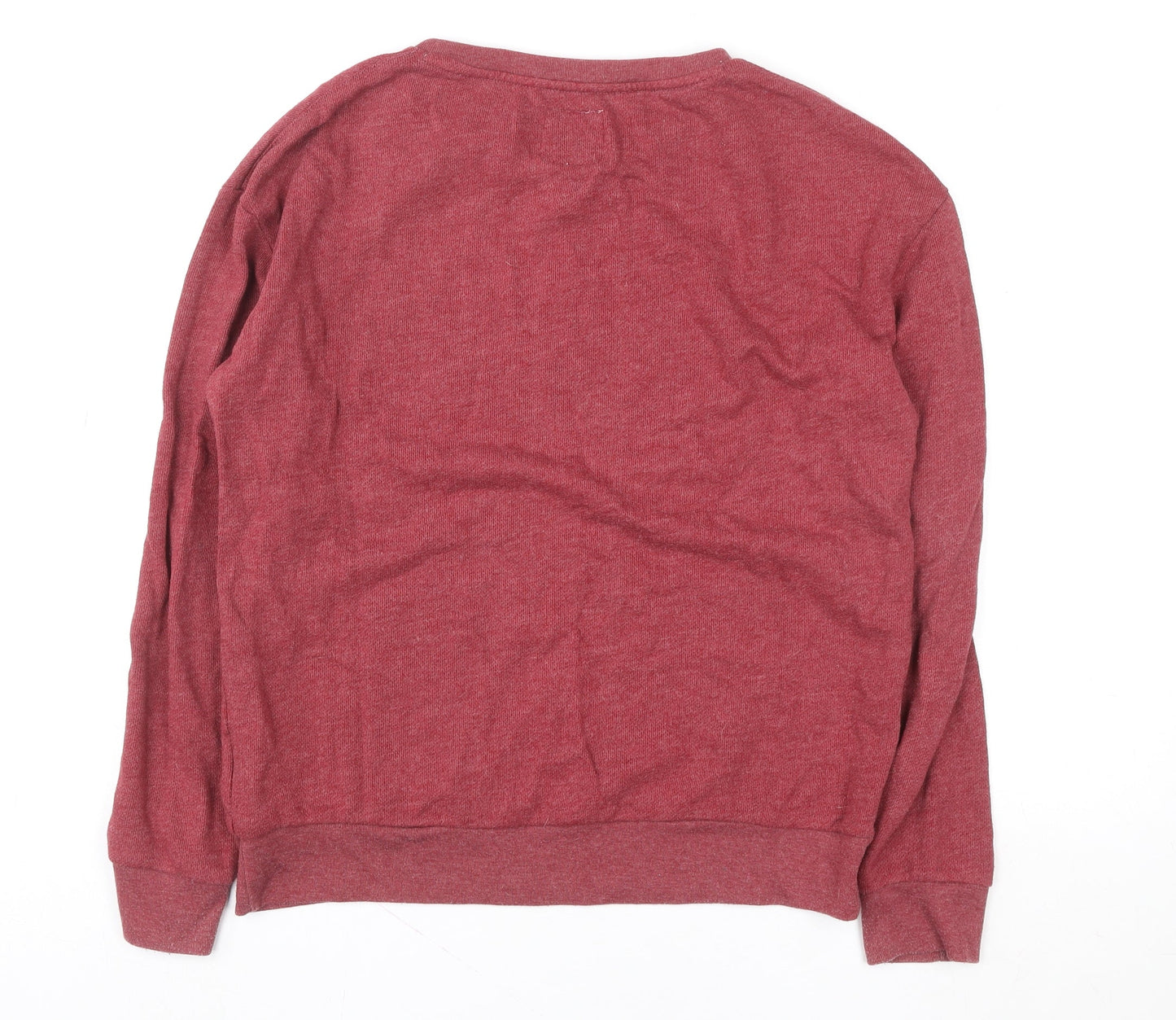 Superdry Womens Red Small Pullover Crew Neck Logo Sweatshirt