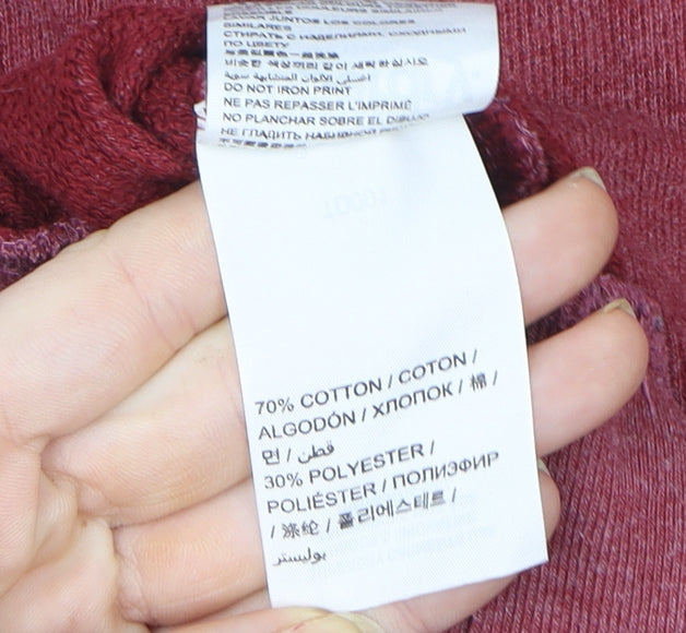 Superdry Womens Red Small Pullover Crew Neck Logo Sweatshirt