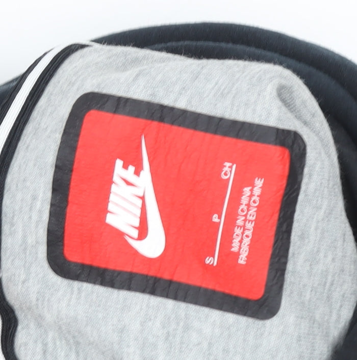 Nike Boys Grey & Black Pullover Hoodie S Regular Fit Logo Sweatshirt