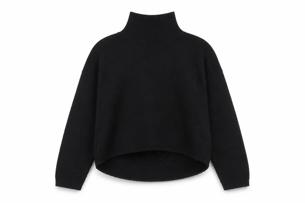 Daisy Street Women’s Black Roll Neck Pullover Sweatshirt Size S