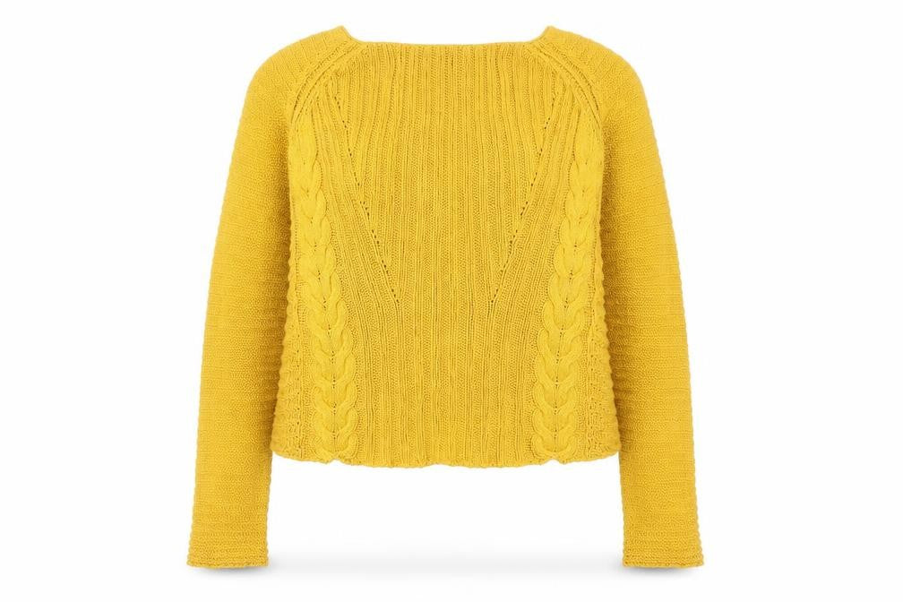 Zara Knit Women’s Yellow Cable Pullover Jumper Size S