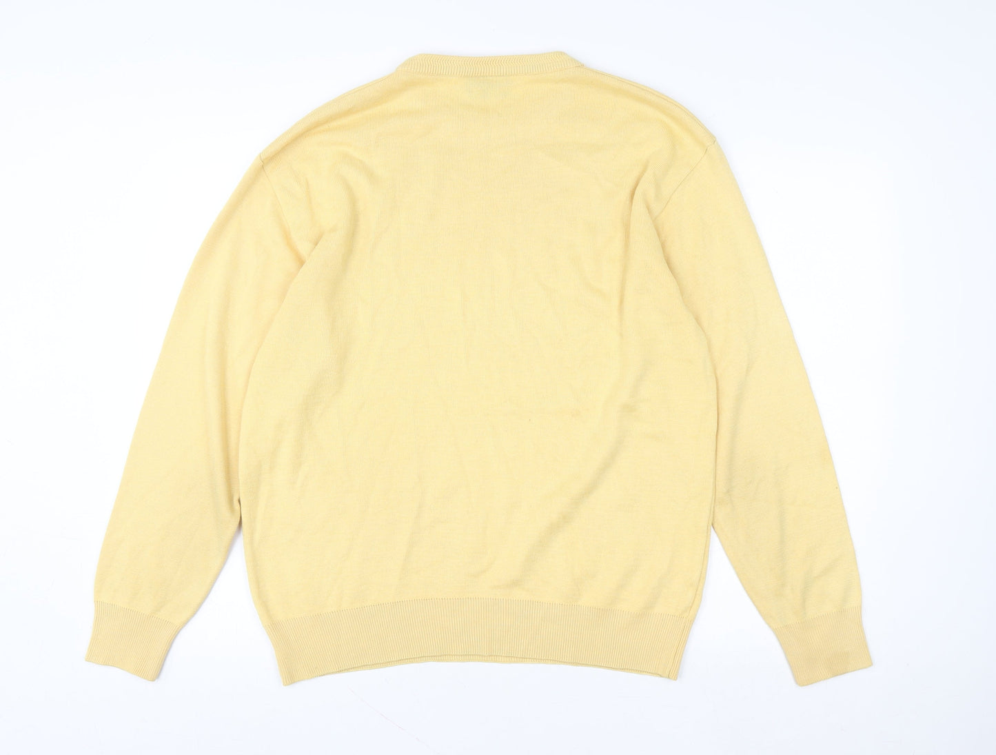 Franco Ponti Women Yellow Crew Neck Pullover Jumper Made in Italy Size M