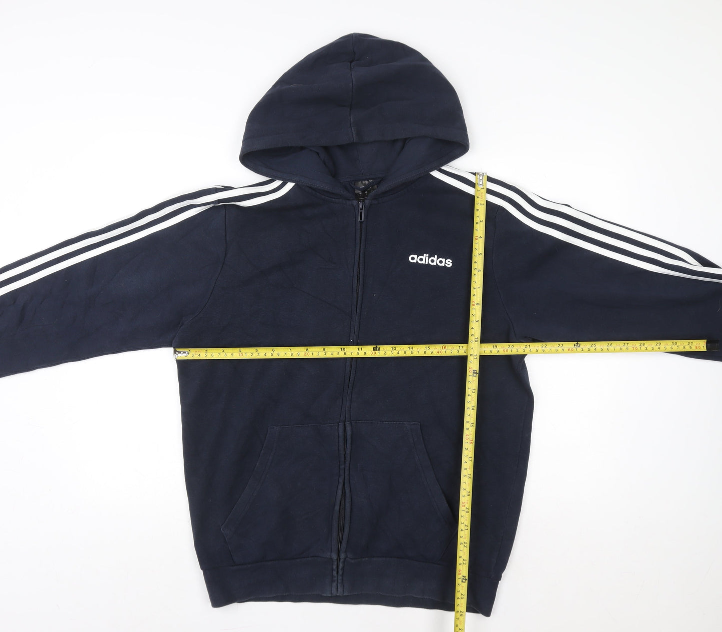 Mens UK M Regular adidas Blue Full Zip Hoodie