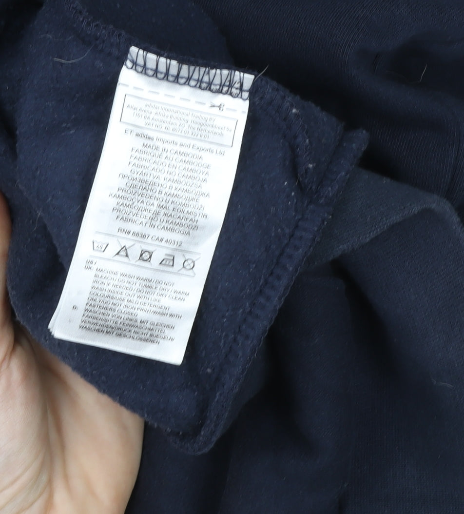 Mens UK M Regular adidas Blue Full Zip Hoodie