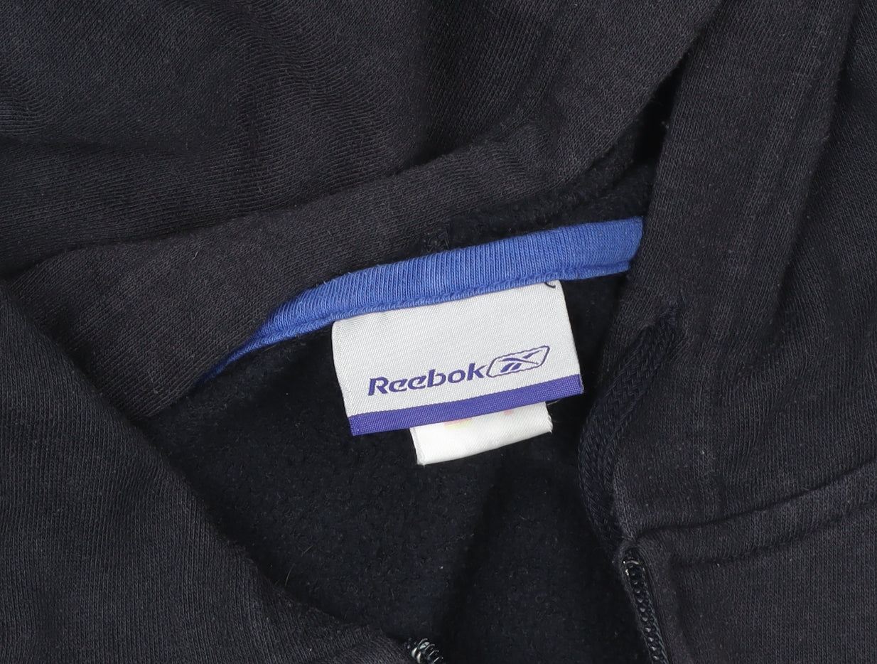 Womens UK S Regular Reebok Black Full Zip Hoodie
