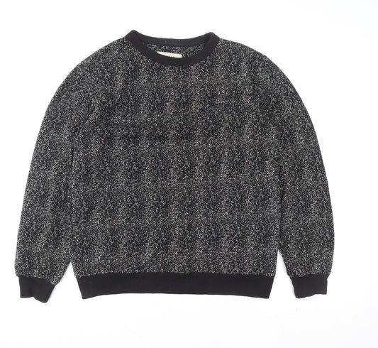 HYMN London Black & White Speckled Crew Neck Sweatshirt Size M