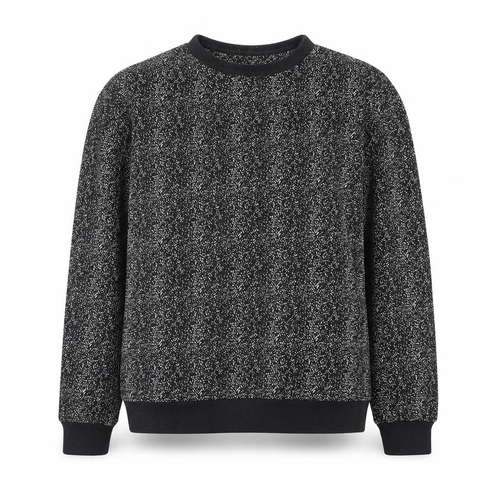 HYMN London Black & White Speckled Crew Neck Sweatshirt Size M