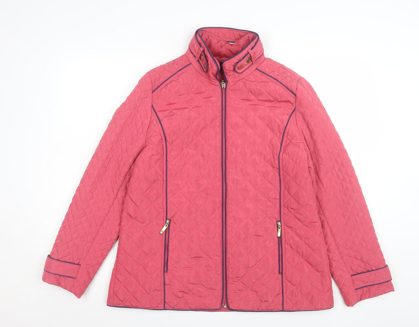 JBC Collection Womens Pink Quilted Jacket Size 12 Full Zip Lightweight