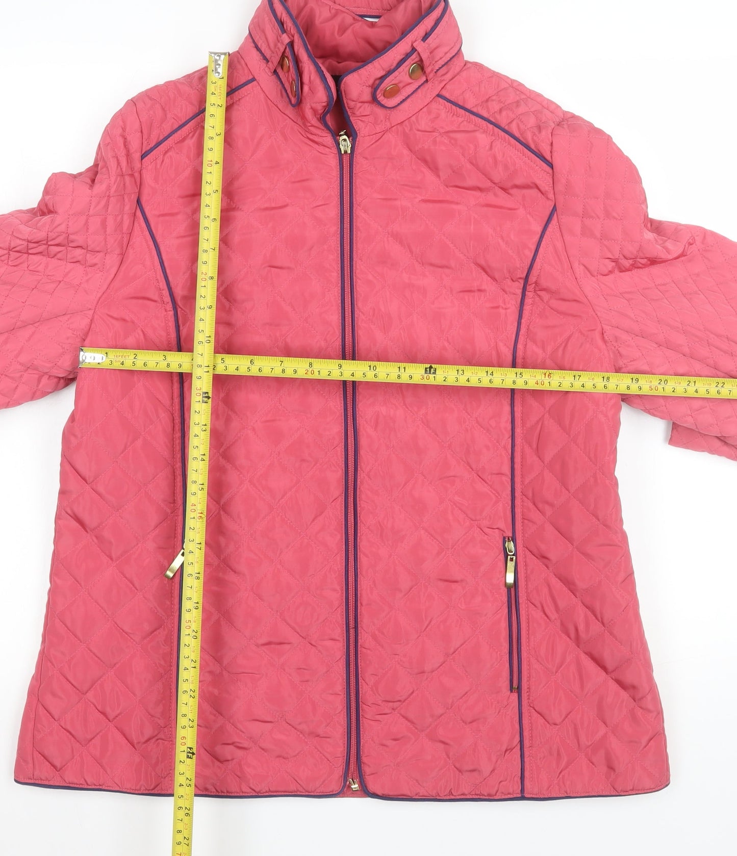 JBC Collection Womens Pink Quilted Jacket Size 12 Full Zip Lightweight