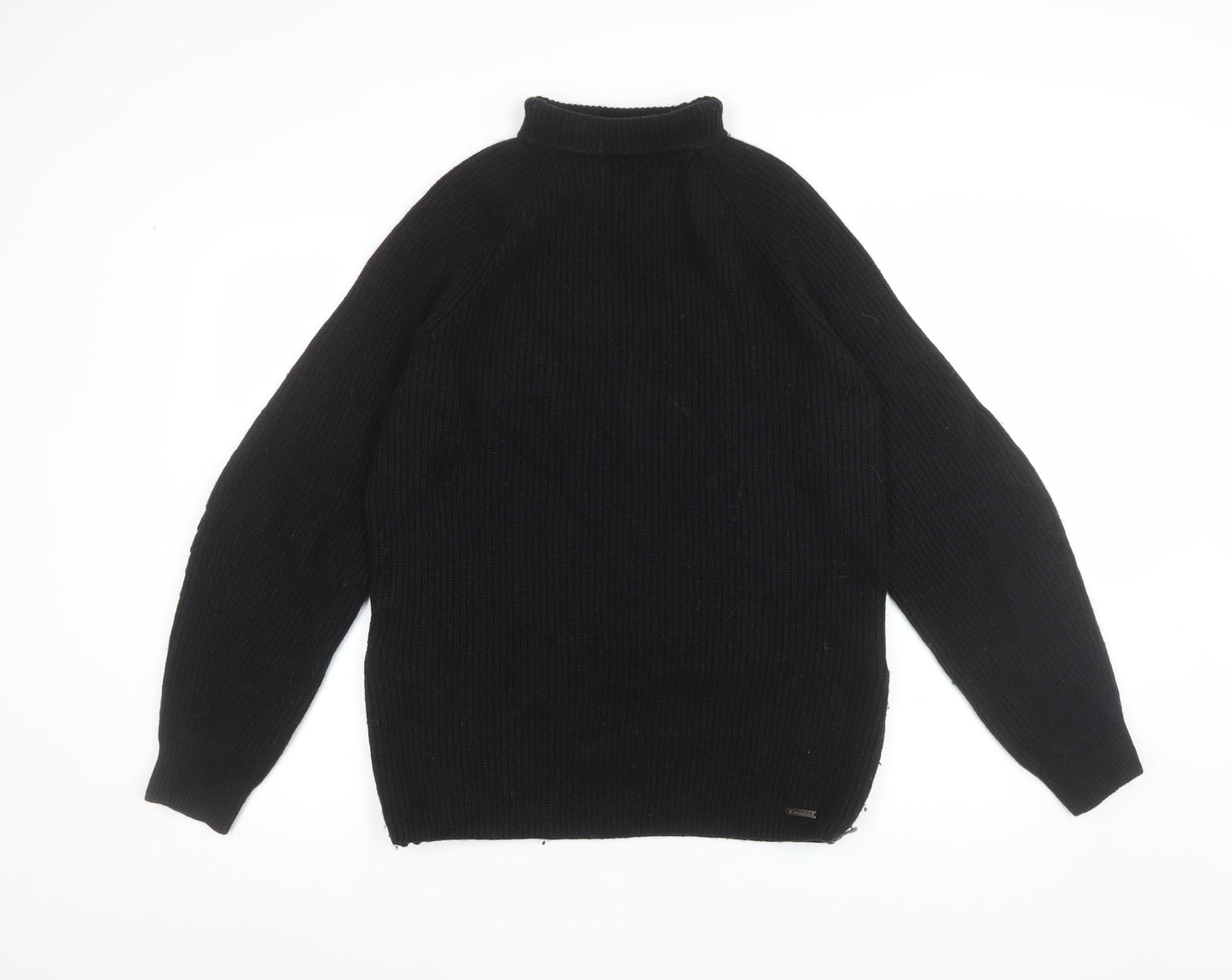 Sweaty Betty Womens Black Small Ribbed Zip Hem Mock Neck Pullover Sweatshirt