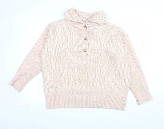 Womens UK 16 Relaxed Fat Face Beige Henley Sweatshirt