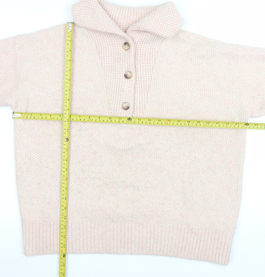 Womens UK 16 Relaxed Fat Face Beige Henley Sweatshirt