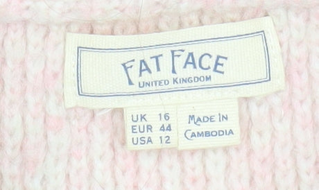 Womens UK 16 Relaxed Fat Face Beige Henley Sweatshirt
