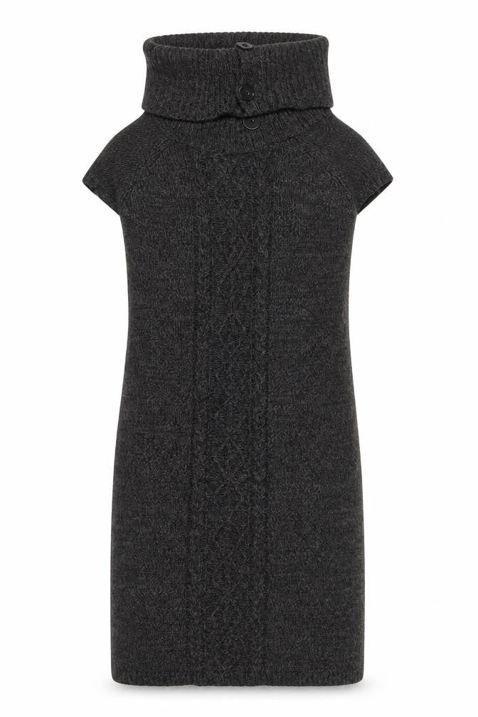 London Times Women’s Grey Knit Roll Neck Sweater Dress M