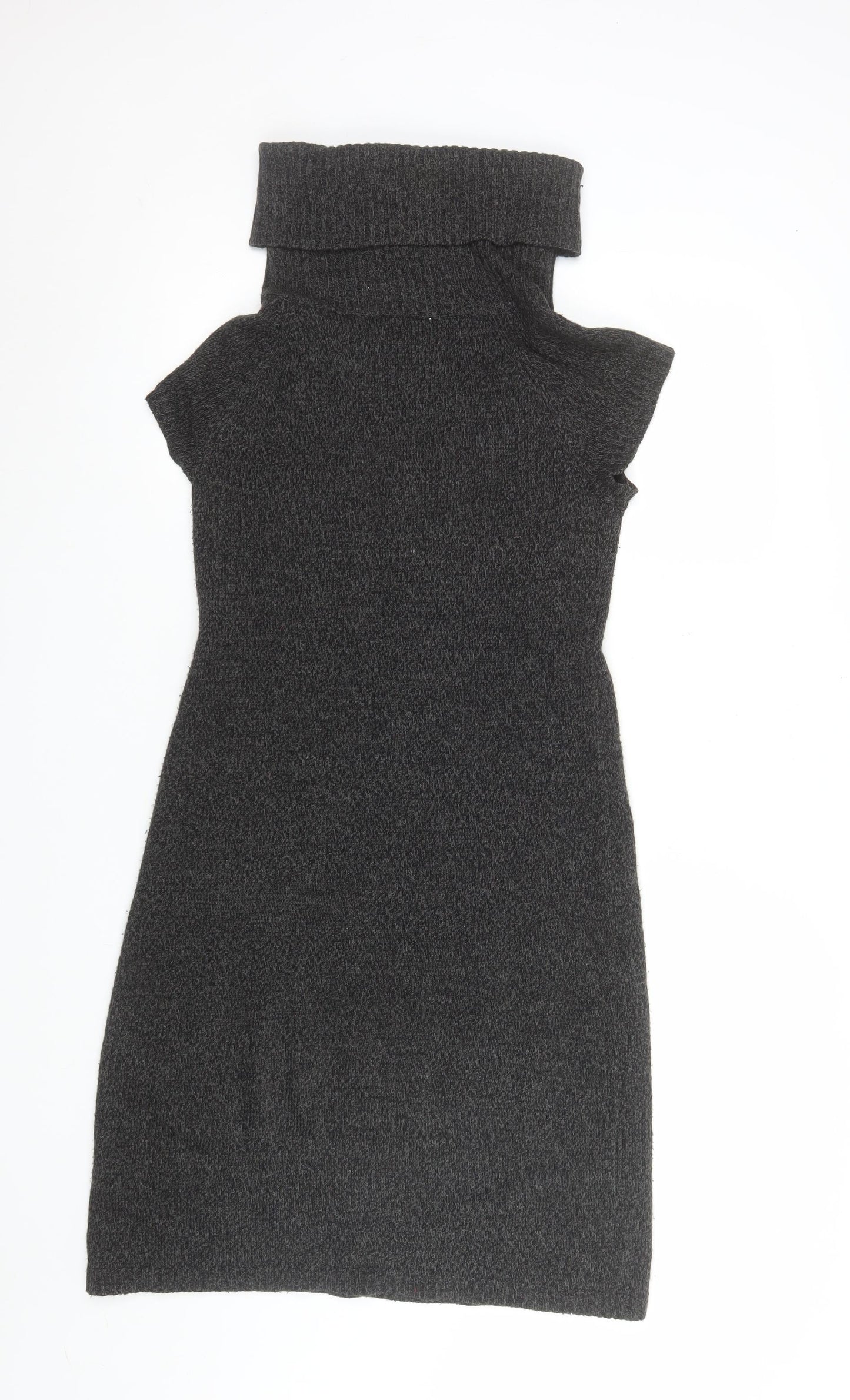 London Times Women’s Grey Knit Roll Neck Sweater Dress M