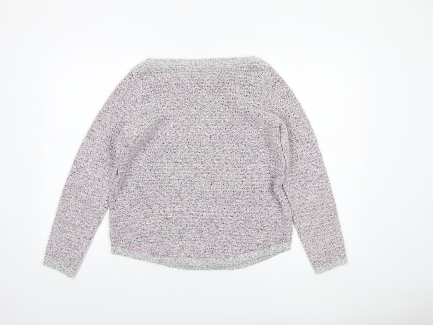M&Co Womens Grey Size 12 Chunky Knit Acrylic Jumper