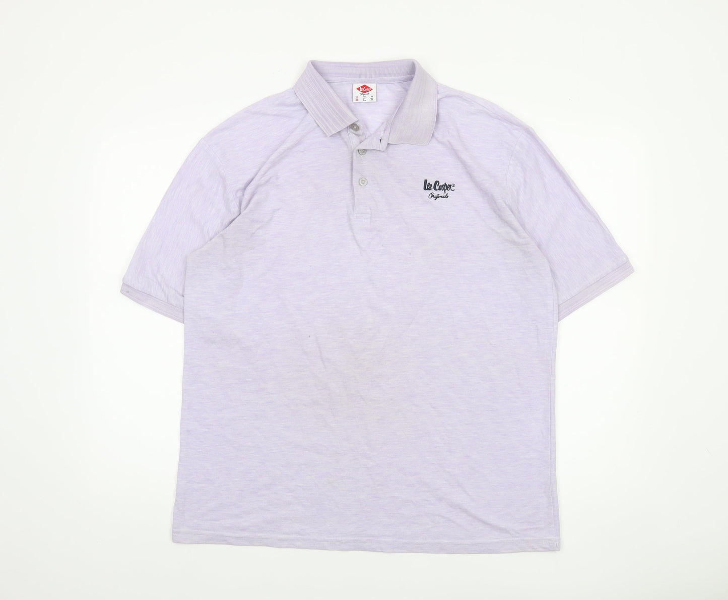 Lee Cooper Men's Purple XL Regular Fit Cotton Polo Shirt