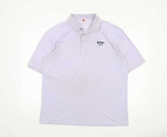 Lee Cooper Men's Purple XL Regular Fit Cotton Polo Shirt