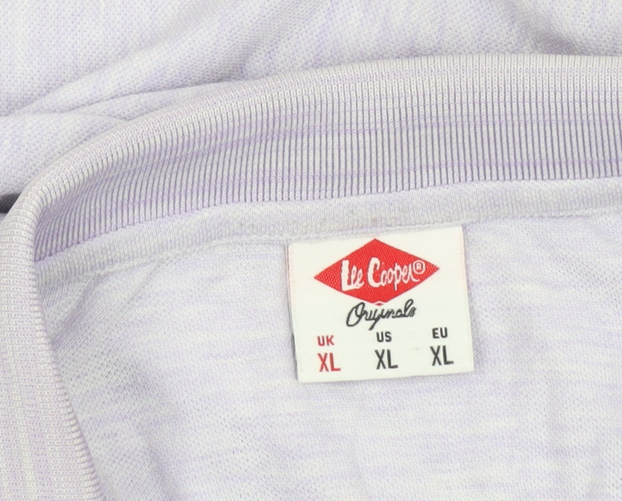 Lee Cooper Men's Purple XL Regular Fit Cotton Polo Shirt
