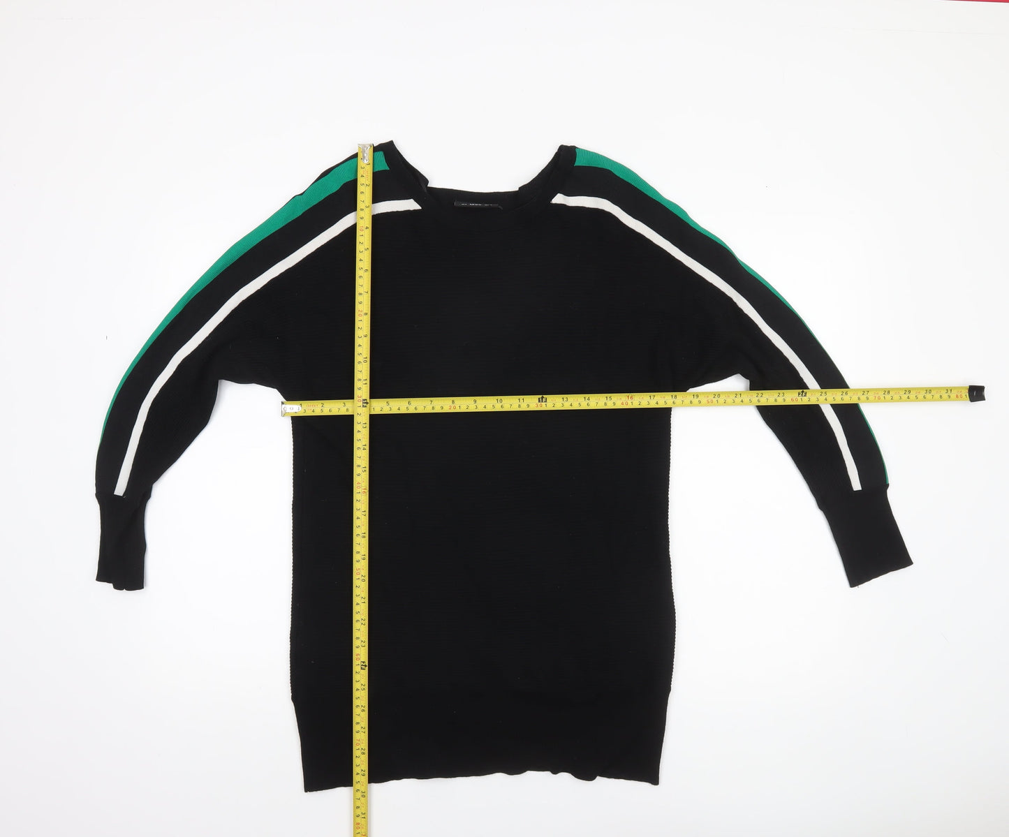 Wallis Women’s Black Small Boat Neck Long Sleeve Pullover Jumper