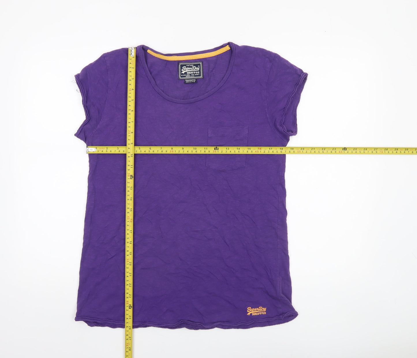 Superdry Womens Purple Cotton Short Sleeve Vintage T-Shirt XL
