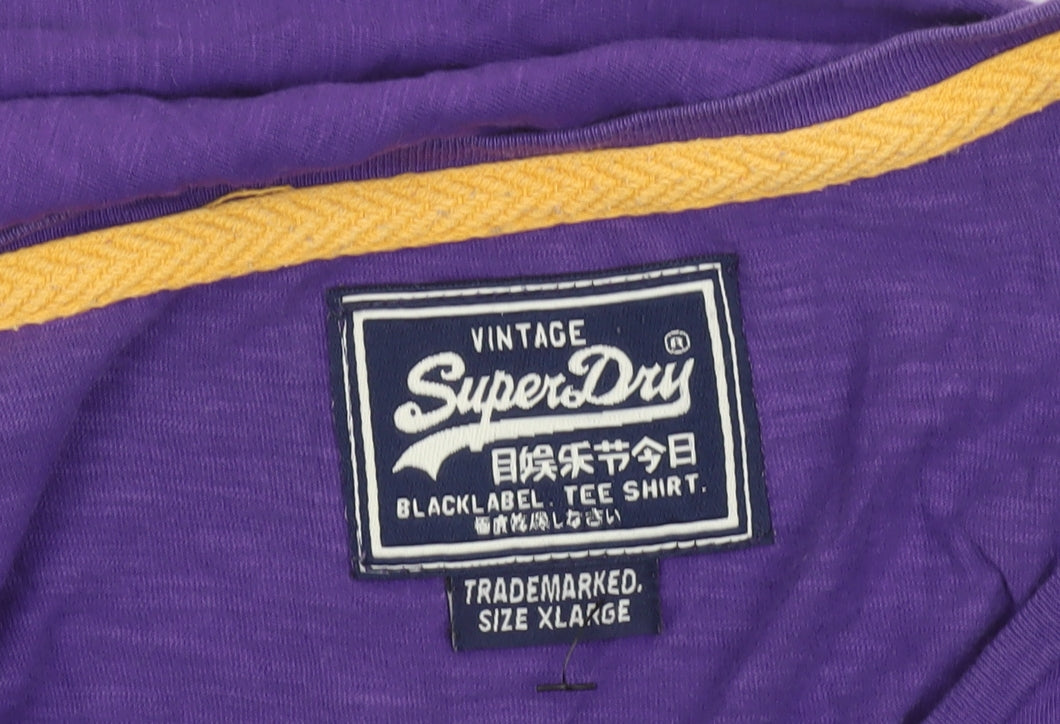 Superdry Womens Purple Cotton Short Sleeve Vintage T-Shirt XL