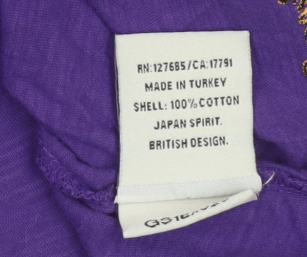 Superdry Womens Purple Cotton Short Sleeve Vintage T-Shirt XL