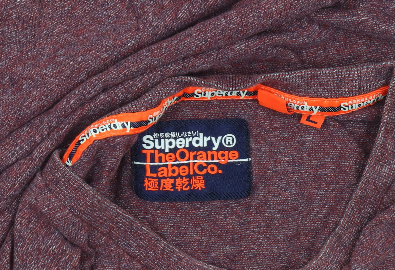 Superdry Men’s Red Crew Neck Cotton T-Shirt Size L